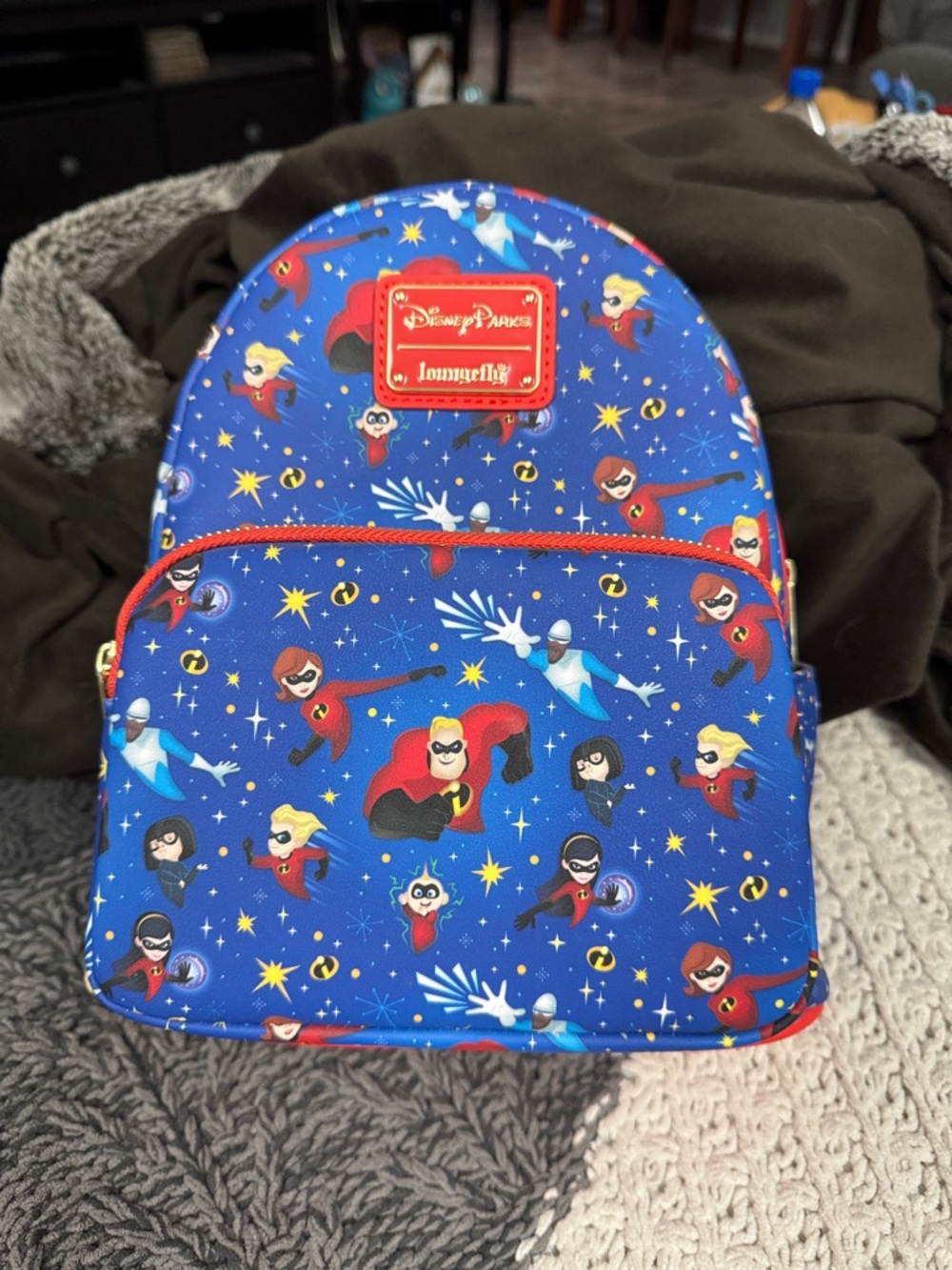 Loungefly Blue & Red Disney Parks The Incredibles Mini Backpack